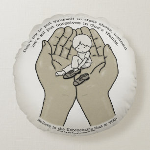 In God’s Hands Round Cushion