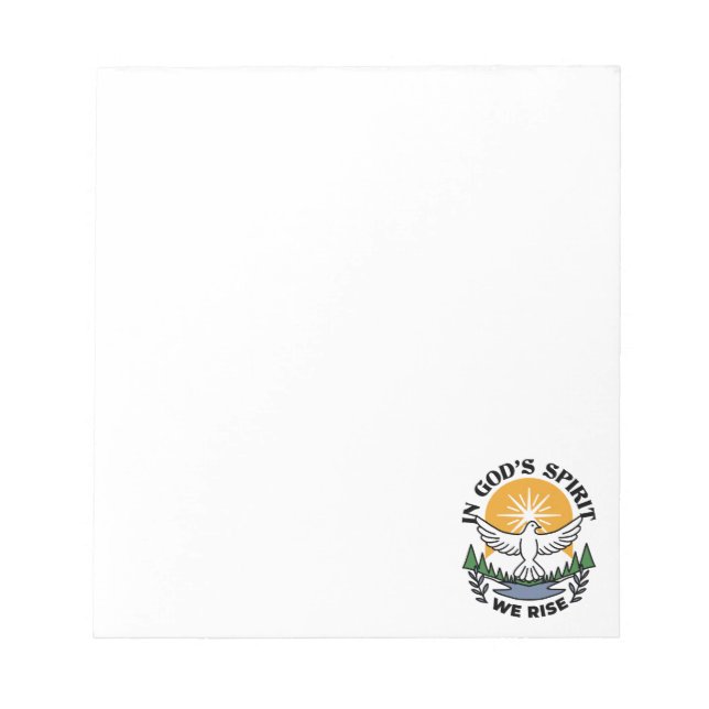 In God’s Spirit We Rise – Faith and Freedom Notepad (Front)