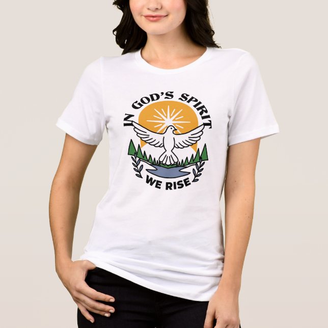 In God’s Spirit We Rise – Faith and Freedom Tri-Blend Shirt (Front)