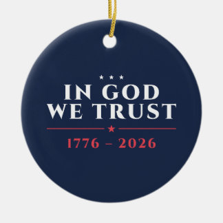In God We Trust 1776-2026 Navy Ceramic Tree Decoration