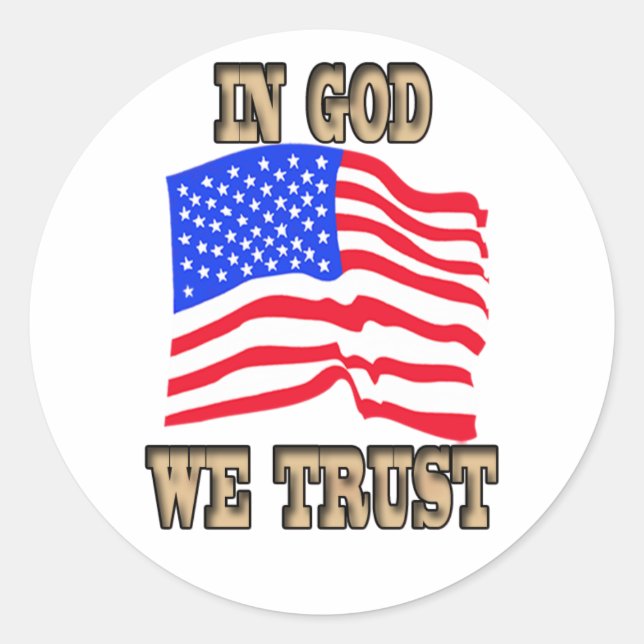 In God We Trust American Flag Sticker (Front)