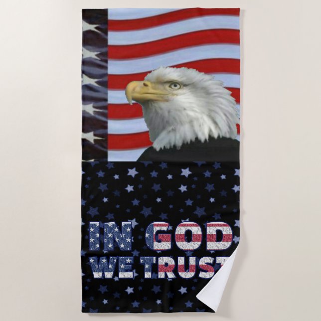 IN GOD WE TRUST BEACH TOWEL (Front)