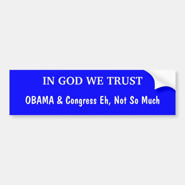 IN GOD WE TRUST BUMPER STICKER (Front)