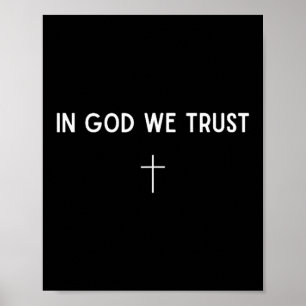 In God We Trust Cross Christian Faith Religious Sm Poster