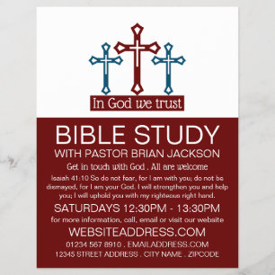 In God We Trust, Crucifix, Christian Bible Class Flyer
