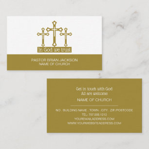 In God We Trust, Crucifix, Christianity, Religious Business Card