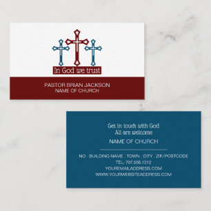 In God We Trust, Crucifix, Christianity, Religious Business Card