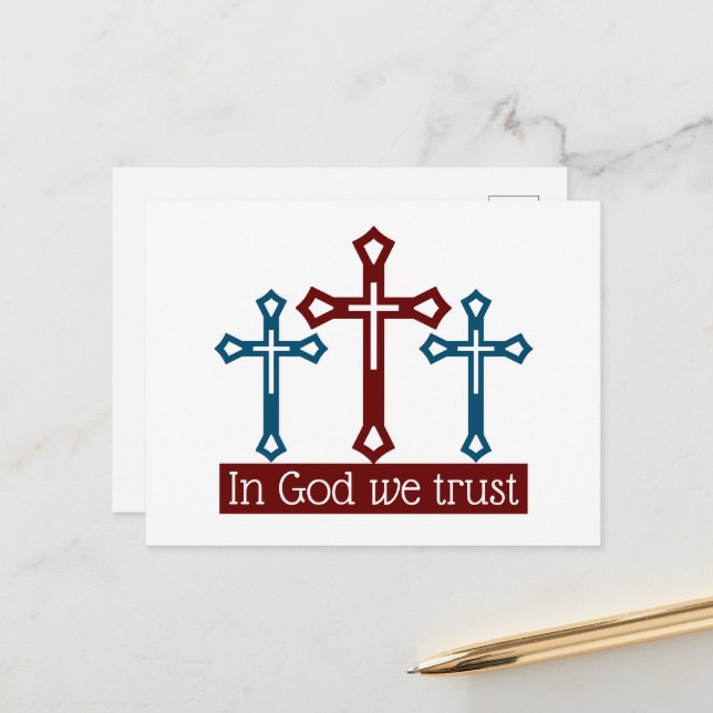 In God We Trust, Crucifix Postcard (Front/Back In Situ)