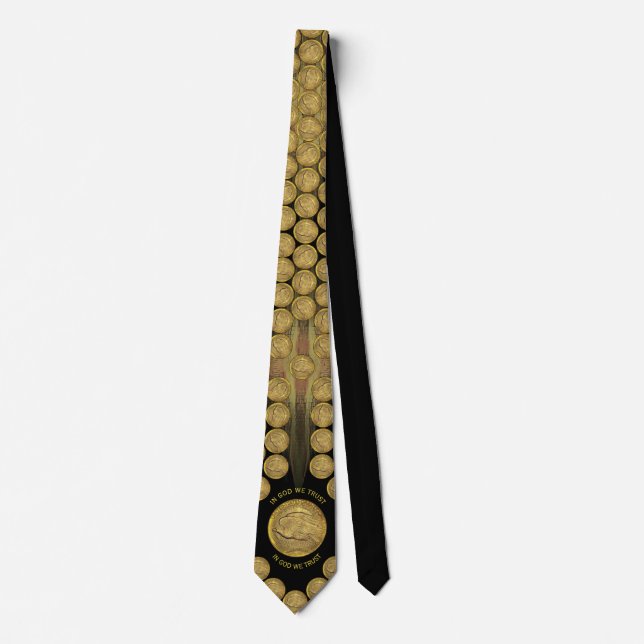 In God We Trust Gold Coin Tie (Front)