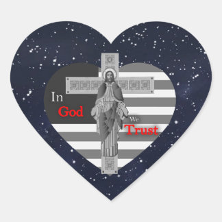 In God we Trust Heart Sticker