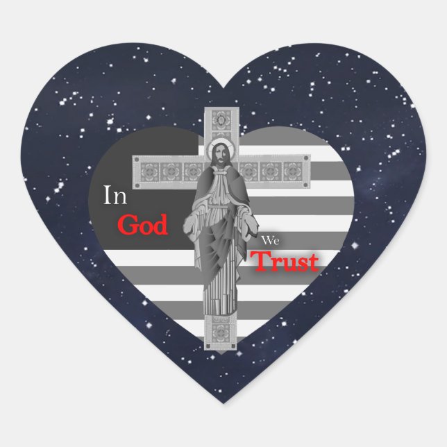 In God we Trust Heart Sticker (Front)