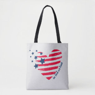In God We Trust Patriotic Heart Tote Bag