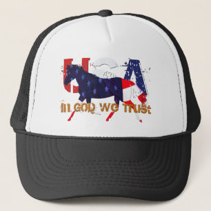 In God We Trust-Patriotic Horse Trucker Hat