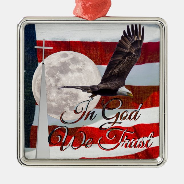 In God We Trust Premium Square Ornament (Front)