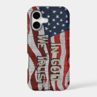 In God We Trust Rustic Barn Board American Flag