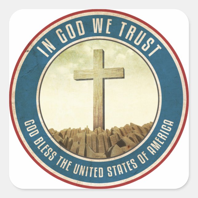 In God We Trust Square Sticker (Front)