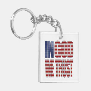 In God We Trust with Custom Back Text Christian Key Ring