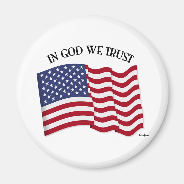 In God We Trust with US flag Magnet (Front)