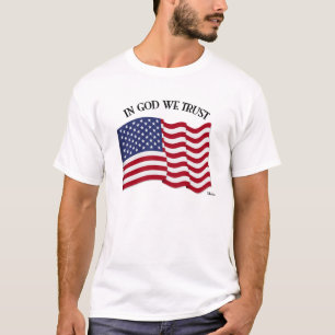 In God We Trust with US flag T-Shirt