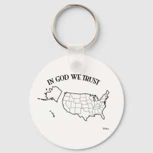 In God We Trust with US outline Key Ring