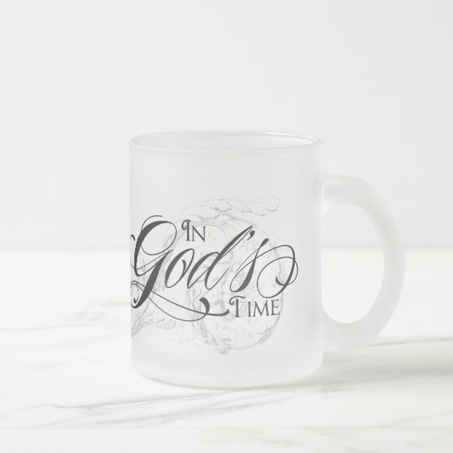 In God's Time Frosted Glass Coffee Mug (Right)
