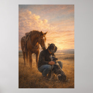 In Good Company | Cowboy Horse Dog | Poster
