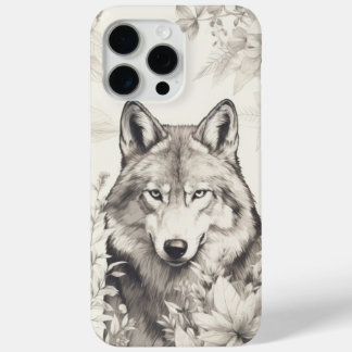 In Grays Silent Guardian Wolf iPhone 15 Pro Max Case