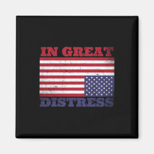 In Great Distress Upside Down American Flag United Magnet