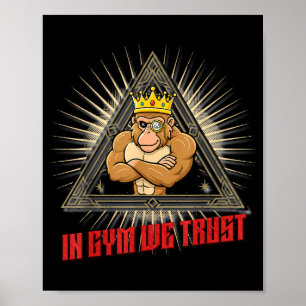 In Gym We Trust Funny Gym Tee Beak Bros Fitness De Poster