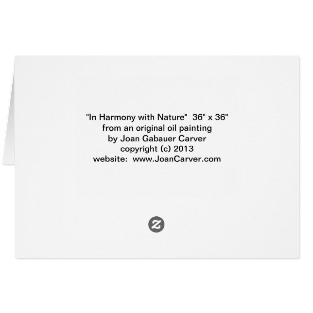 "In Harmony with Nature" (Back Horizontal)