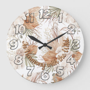 In Harmony with the Wild Wall Clock Boho Decor