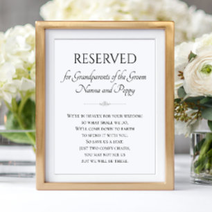 In Heaven Grandparents of Groom Memorial Wedding Poster