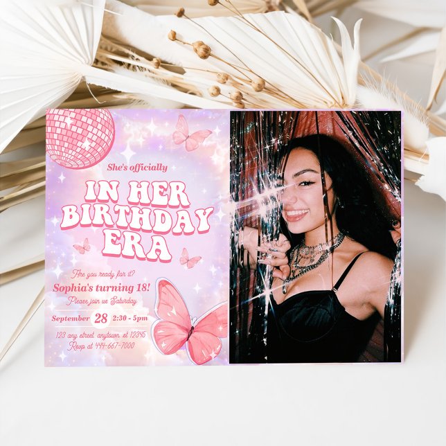In Her Birthday Era 18th Birthday Party  Invitation (Creator Uploaded)
