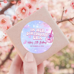 In Her Birthday Era Birthday Party Classic Round Sticker