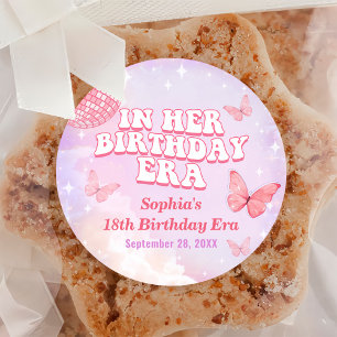 In Her Birthday Era Birthday Party Classic Round Sticker