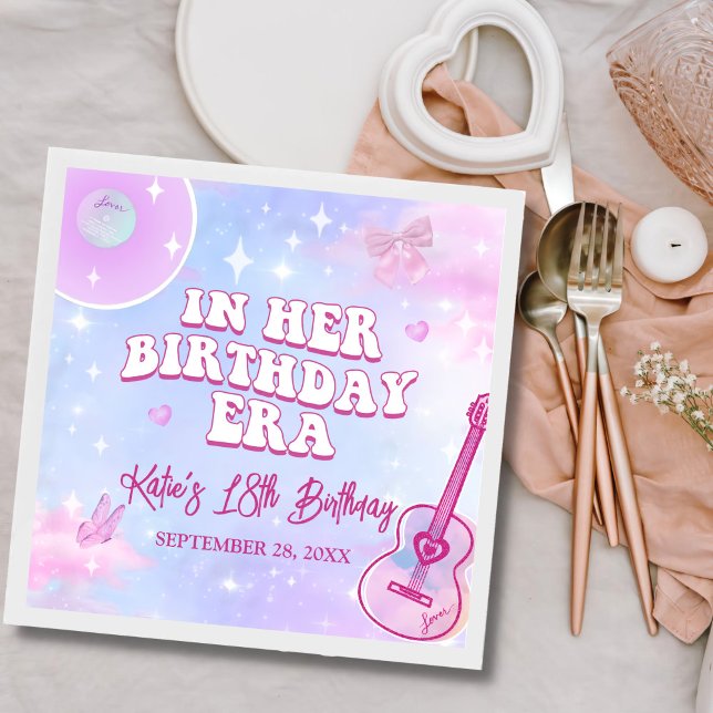 In Her Birthday Era Birthday Party Napkin (Creator Uploaded)