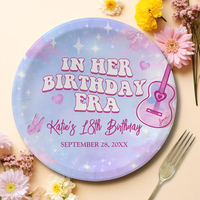 In Her Birthday Era Birthday Party Paper Plate (Creator Uploaded)