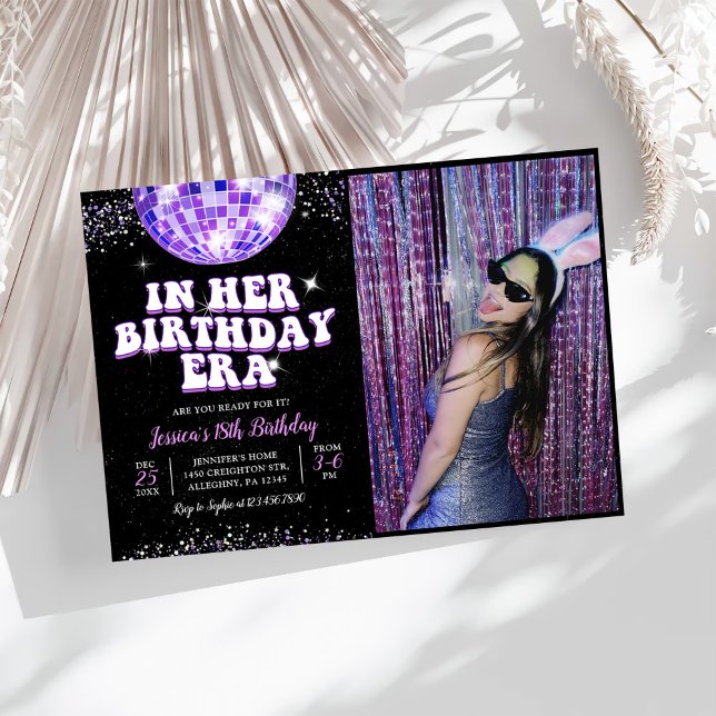 In Her Birthday Era Birthday Party Photo Invitation (Creator Uploaded)