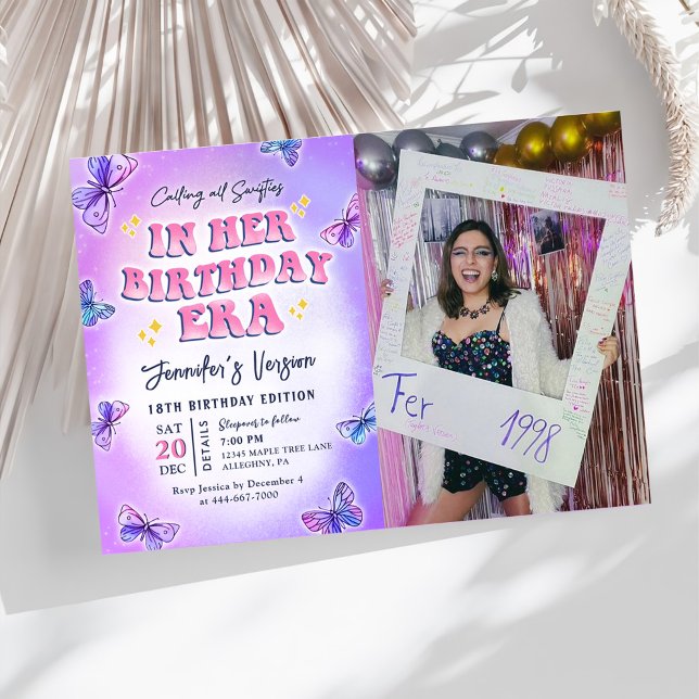 In Her Birthday Era Birthday Party Photo Invitation (Creator Uploaded)