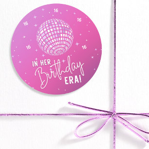 In Her Birthday Era, Era Party, Eras Party Classic Round Sticker
