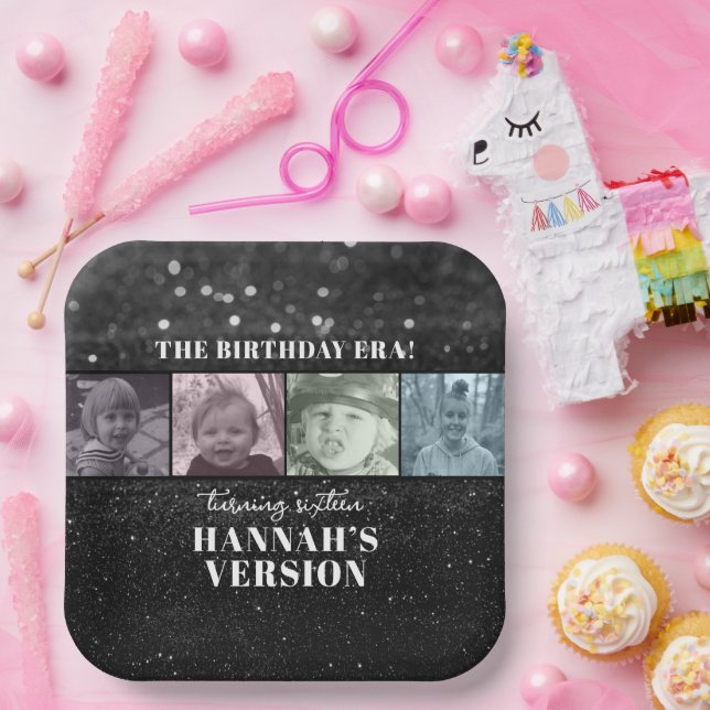 In Her Birthday Era Photo Eras Birthday Party Paper Plate (Party)