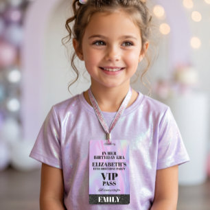 In Her Birthday Era VIP PASS Custom Party Lanyard ID Badge