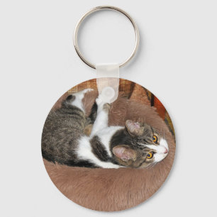 In Her Cat Bed Key Ring