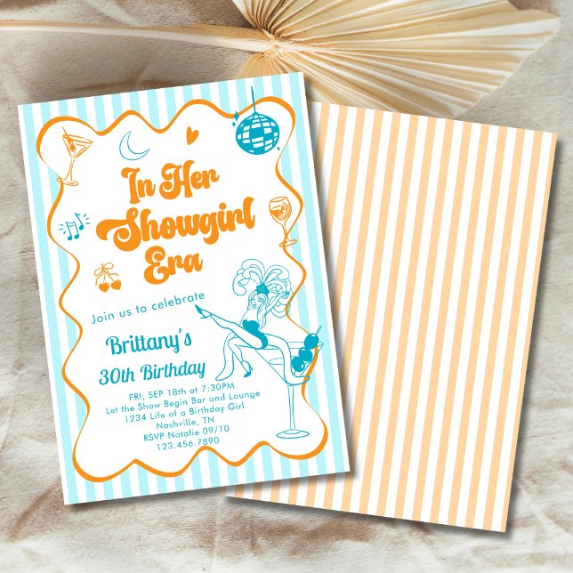 In Her Showgirl Era Cute Fun 30th Birthday Party Invitation (Creator Uploaded)