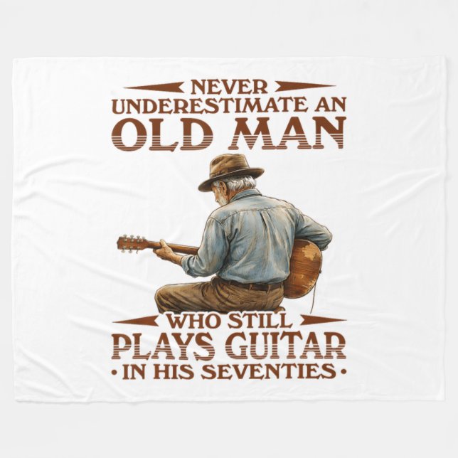 In His 70s Kids Fleece Blanket (Front (Horizontal))