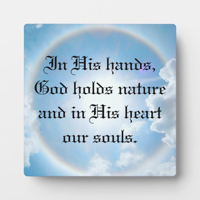 In His Hands Plaque (Front)