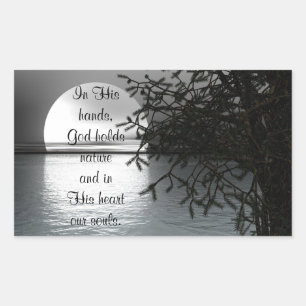 In His Hands Reflecting Moon Sticker
