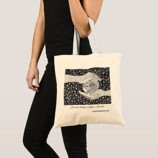 In his hands tote bag (Front (Product))