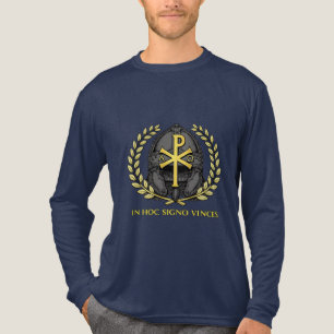 In Hoc Signo Vinces Roman Chi-Rho Helmet Tri-Blend Shirt