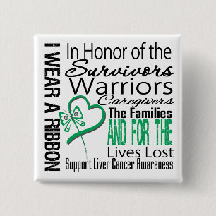 In Honour Collage Tribute Liver Cancer 15 Cm Square Badge